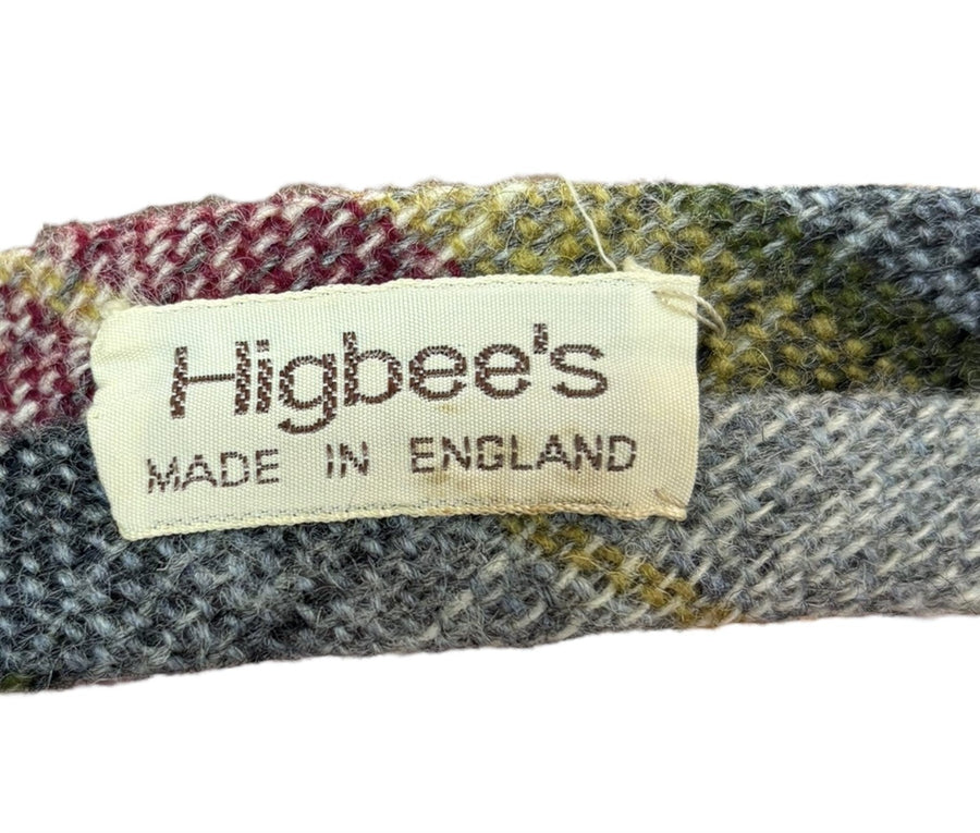 Necktie Shetland Wool Highbee's Plaid Red Green Yellow Men's Woven Accessory
