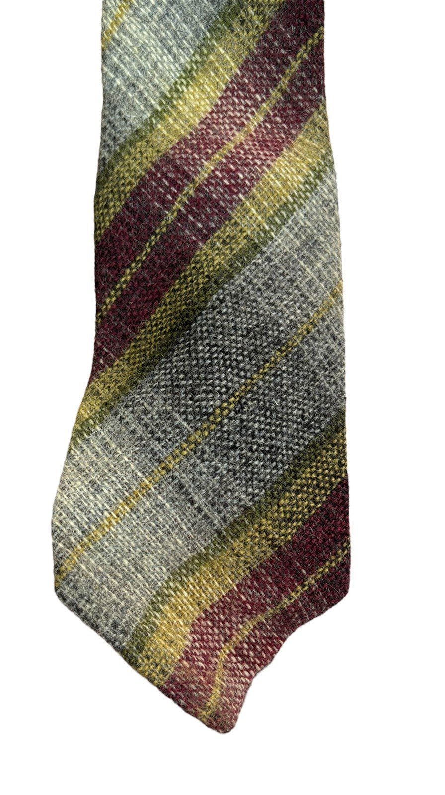Necktie Shetland Wool Highbee's Plaid Red Green Yellow Men's Woven Accessory