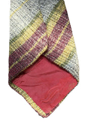 Necktie Shetland Wool Highbee's Plaid Red Green Yellow Men's Woven Accessory