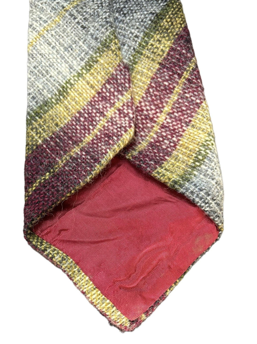 Necktie Shetland Wool Highbee's Plaid Red Green Yellow Men's Woven Accessory