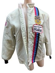 Great Lakes Sportwear Made in USA Small Windbreaker Race Jacket Sewn on Patches