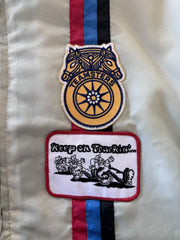 Great Lakes Sportwear Made in USA Small Windbreaker Race Jacket Sewn on Patches