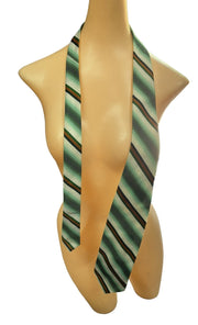 Necktie Wembley Green White Orange Striped Polyester Accessory