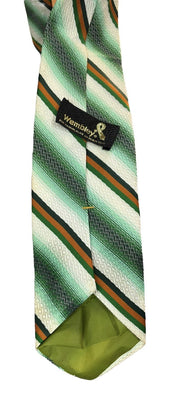 Necktie Wembley Green White Orange Striped Polyester Accessory