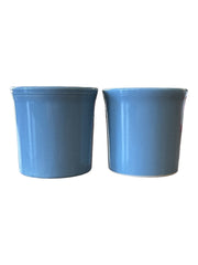 Fiesta - Periwinkle Blue Ring Handled Mugs Homer Laughlin Ceramic Coffee Pair