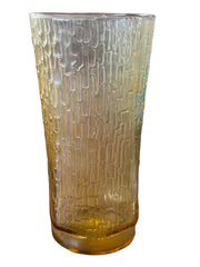 Anchor Hocking Pagoda Honey Gold Large Tumbler Glasses Vintage