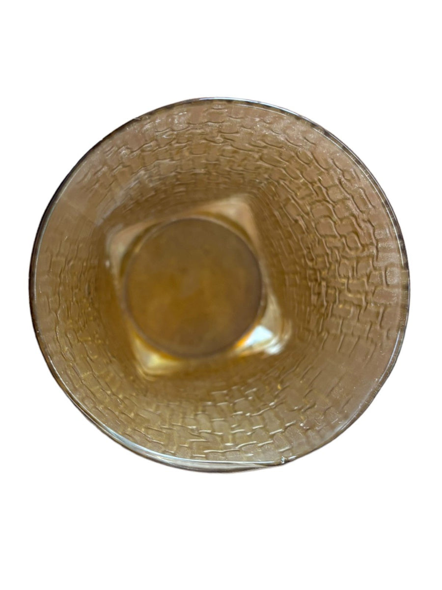 Anchor Hocking Pagoda Honey Gold Large Tumbler Glasses Vintage