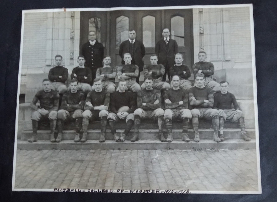 Wooster College Football Team Photos Set Of 2 Vintage Collectible Historical
