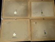 Hummel Original Prints Antique Wood Frame Vintage Set of 4 Frames w/ 8 Pictures
