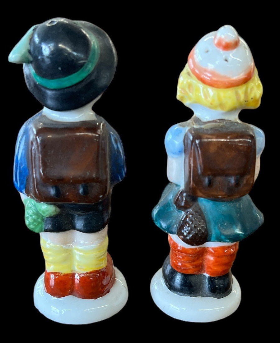 Salt and Pepper Shakers Antique Made in Occupied Japan Vintage Boy and Girl