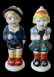Salt and Pepper Shakers Antique Made in Occupied Japan Vintage Boy and Girl
