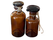 T.C. Wheaton Co. Small Amber Pair of Antique Apothecary / Pharmaceutical Bottles