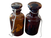 T.C. Wheaton Co. Small Amber Pair of Antique Apothecary / Pharmaceutical Bottles