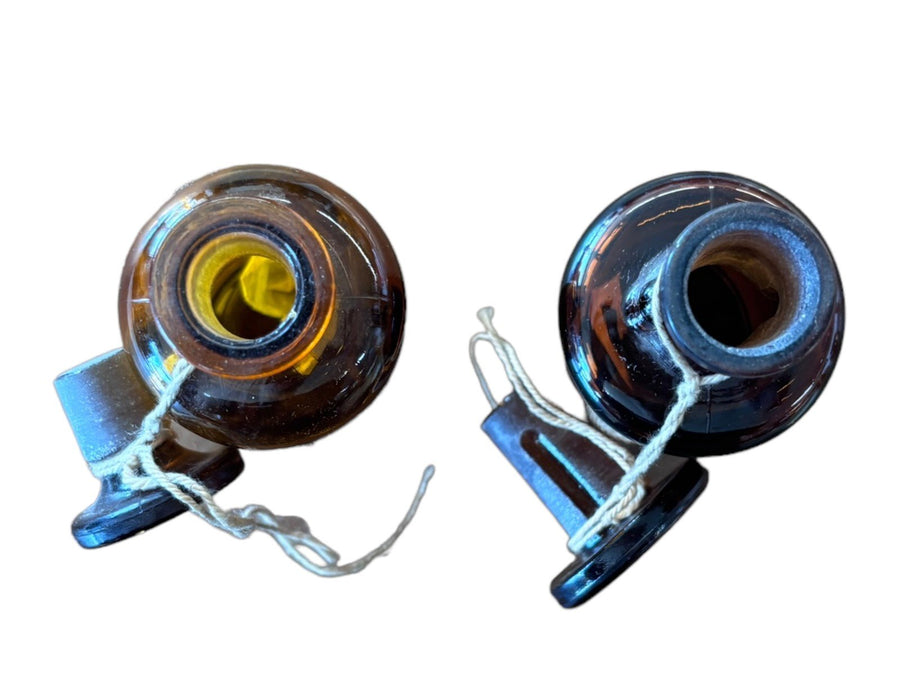 T.C. Wheaton Co. Small Amber Pair of Antique Apothecary / Pharmaceutical Bottles