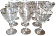 Crystal Glassware Antique Reizart Original Vintage Set of 10 Stardust Pattern