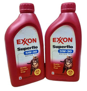 Exxon Superflo Motor Oil Set Of 2 Collectible Garage Automotive Maintenance