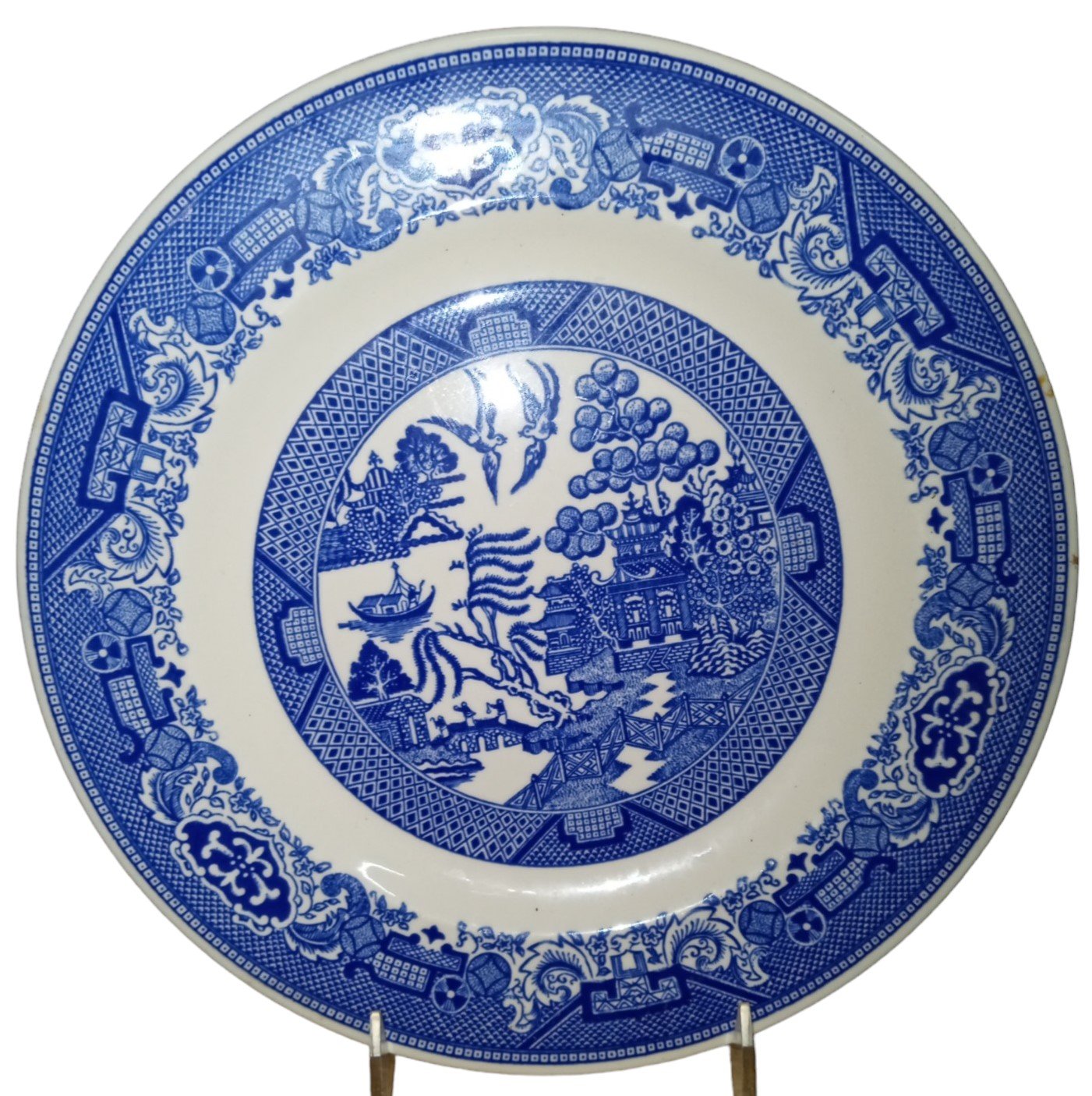 Blue Willow Mixed China Antique Homer Laughlin Vintage Set of 9 Pieces 1950s