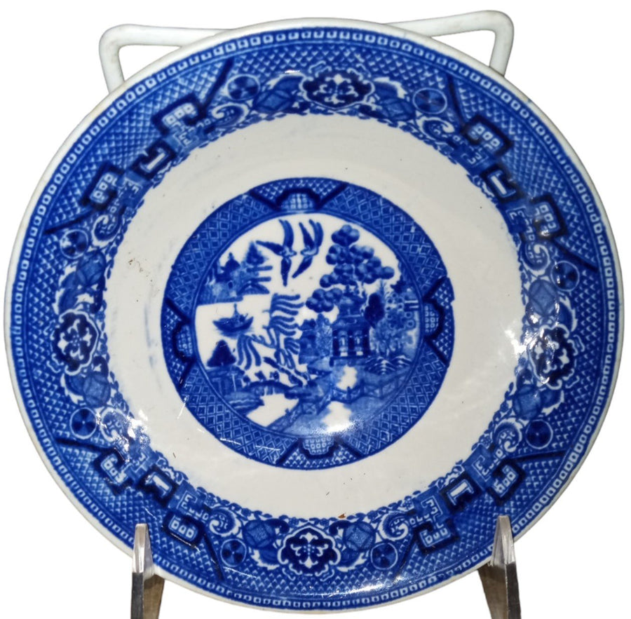 Blue Willow Mixed China Antique Homer Laughlin Vintage Set of 9 Pieces 1950s