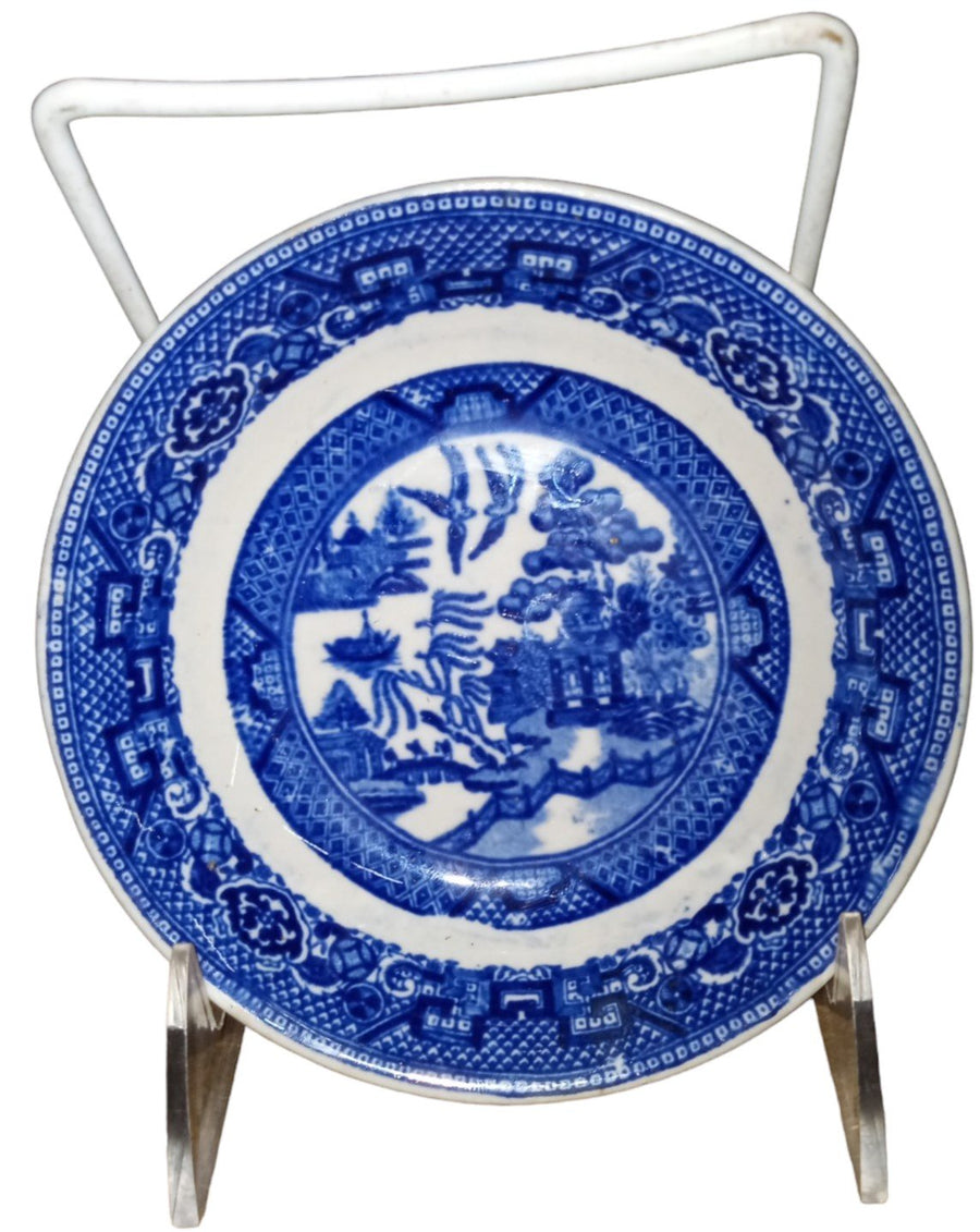 Blue Willow Mixed China Antique Homer Laughlin Vintage Set of 9 Pieces 1950s