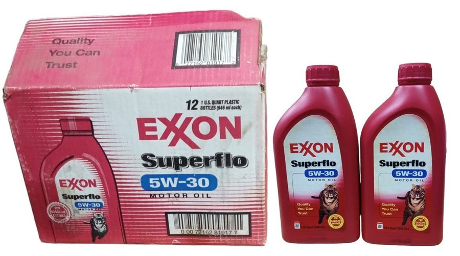 Exxon Motor Oil With Box Vintage Collectible Garage Automotive Care