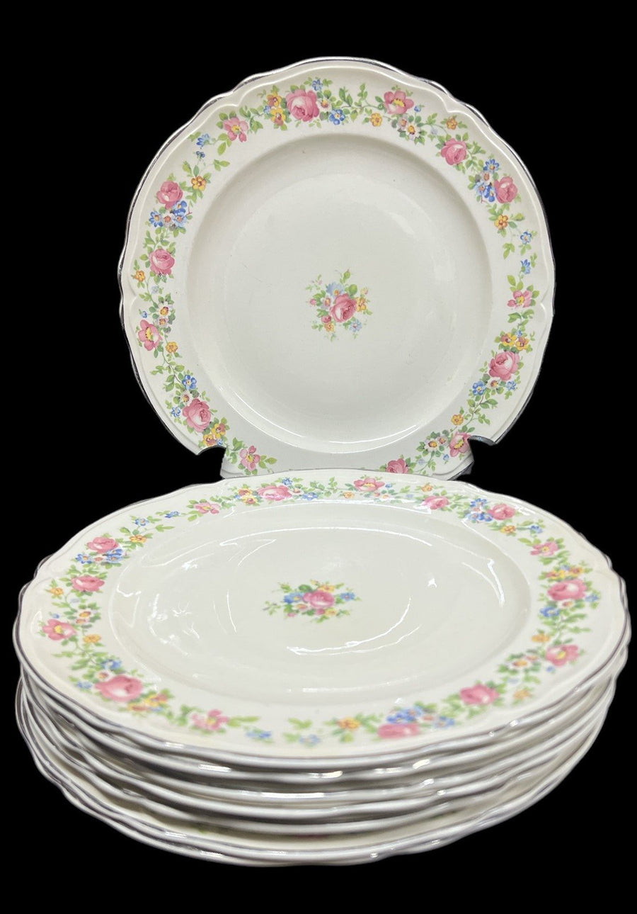 Edwin M. Knowles China Antique Made in USA Vintage 92-11 Set of 8 1930s