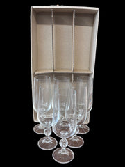 Bohemian Crystal Claudia Champagne Clear Glasses set of 6