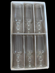 Bohemian Crystal Claudia Champagne Clear Glasses set of 6