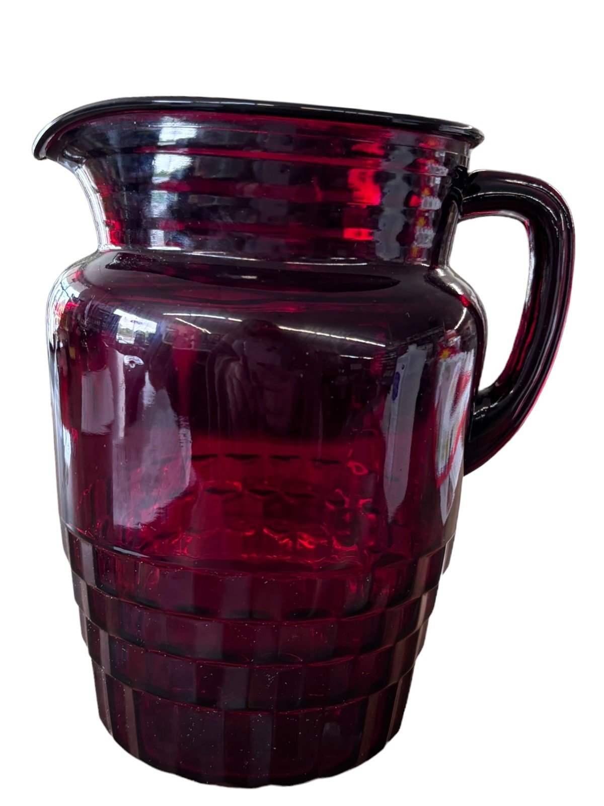 Anchor Hocking Royal Windsor Ruby Red Glass Pitcher Vintage