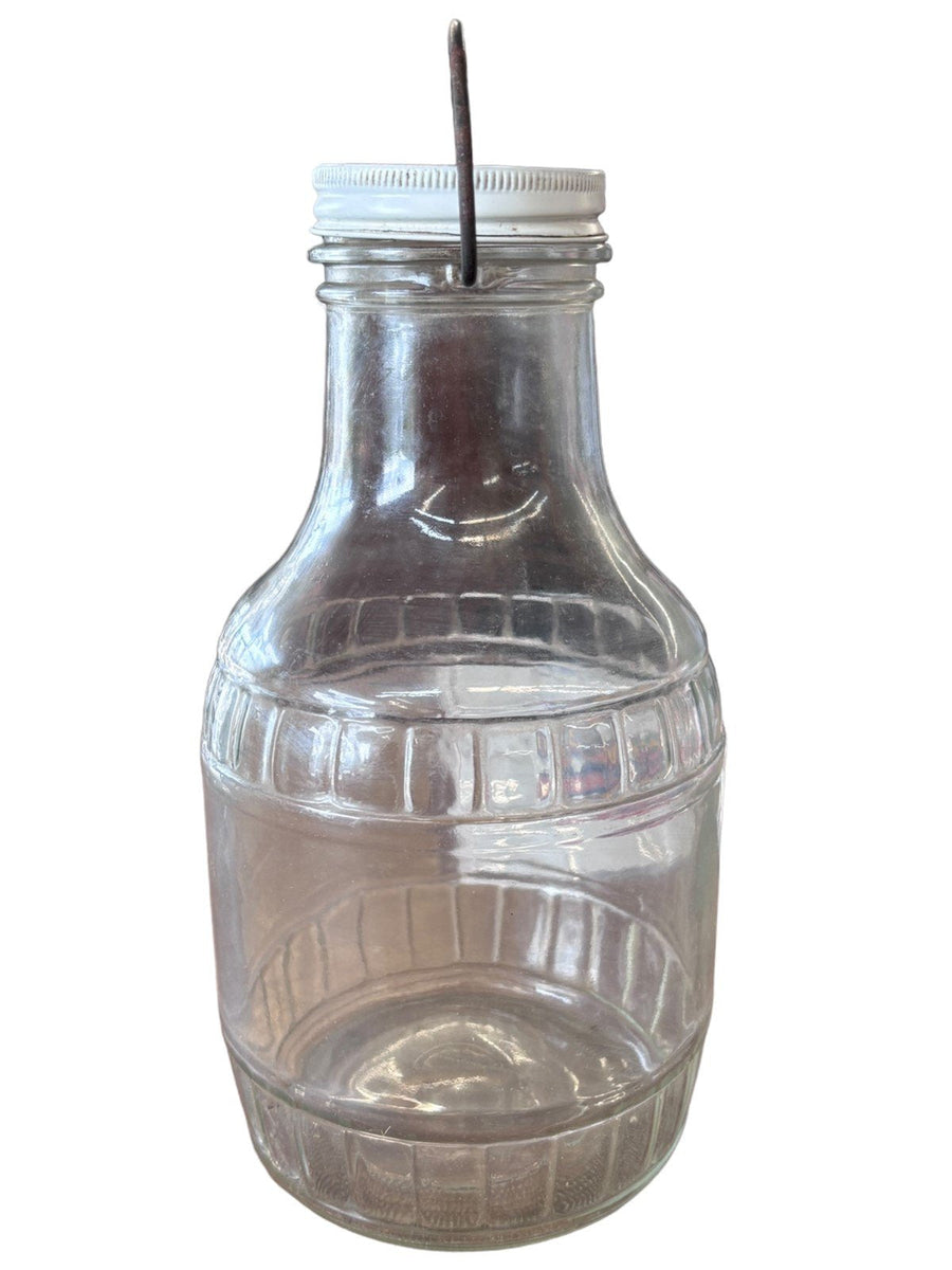 Clear Half Quart Jug with Metal Handle 017 engraved on Bottom Vintage