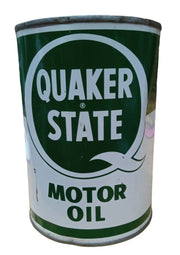 Quaker State Motor Oil Can Vintage Collectible Automotive Care Garage