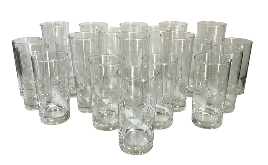Libbey S Monogrammed Drinking Glasses 21 Cups Collins Highball Tumblers Set