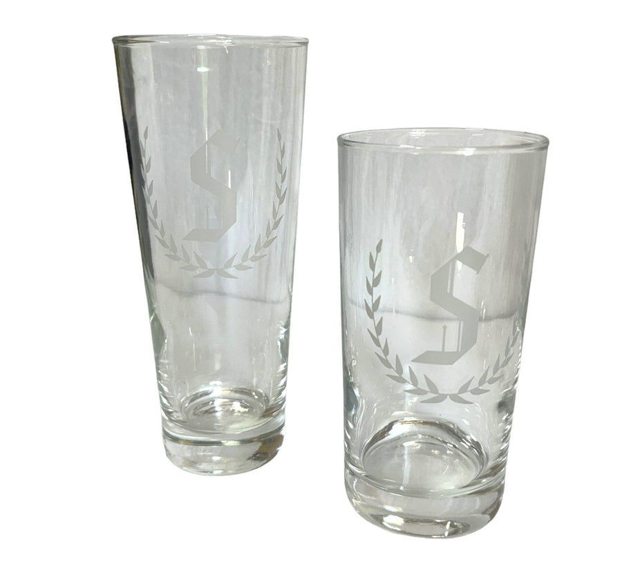 Libbey S Monogrammed Drinking Glasses 21 Cups Collins Highball Tumblers Set