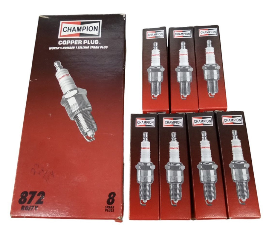 Champion Copper Plus Spark Plugs Set Of 7 Vintage Collectible Automotive Parts