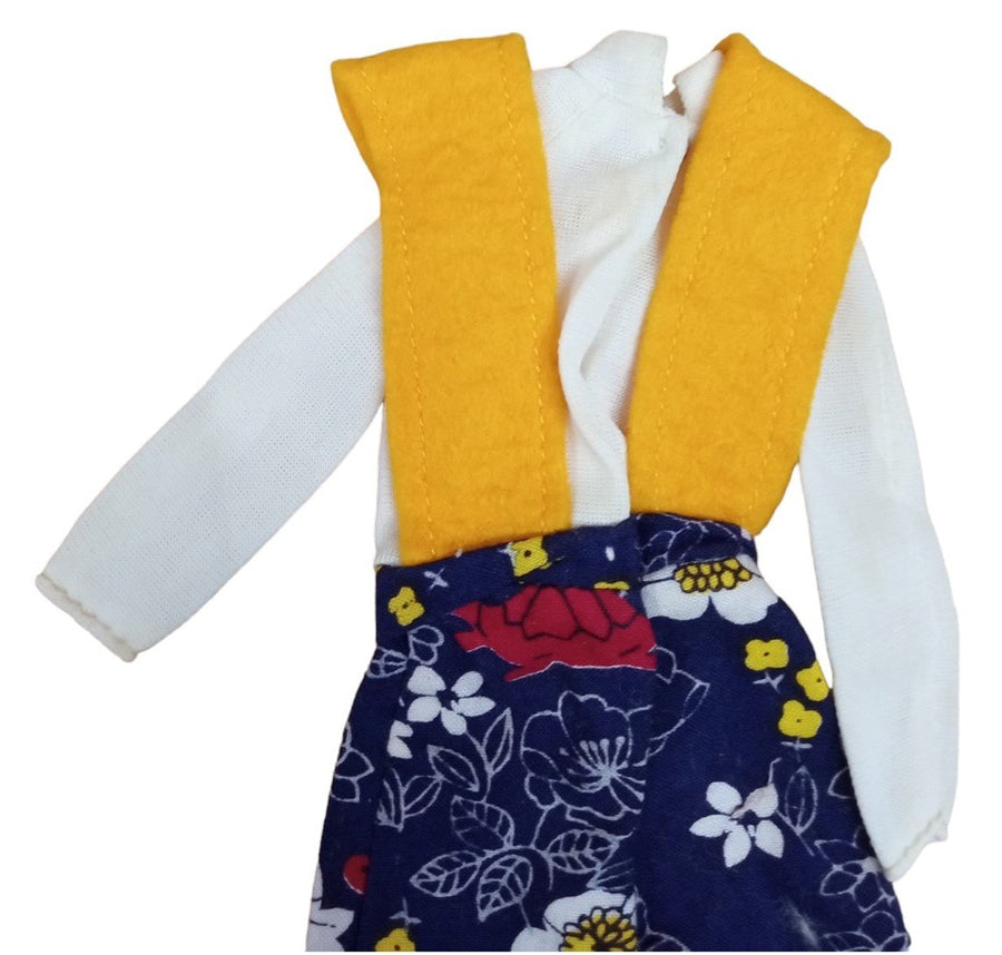 Barbie Jumpsuit With Floral Bottoms Doll Clothing Vintage Collectible Nostalgic
