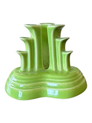 Fiesta - Chartreuse Green Tripod Pyramid Candleholder Homer Laughlin Ceramic HLC