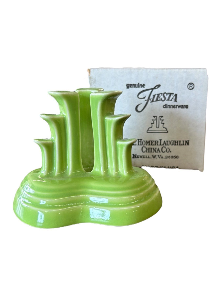 Fiesta - Chartreuse Green Tripod Pyramid Candleholder with Box Homer Laughlin