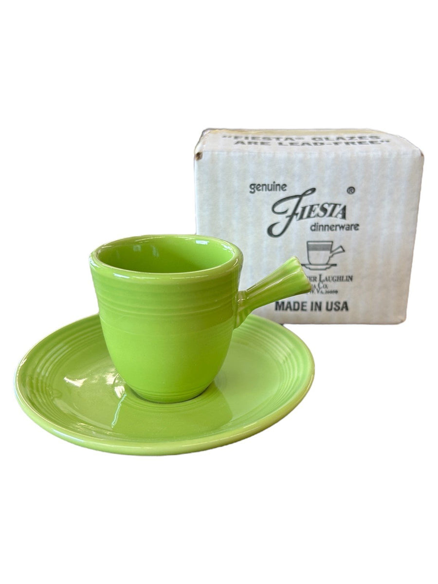 Fiesta - Chartreuse Green Demitasse Cup w/ Saucer Stick Handle Homer Laughlin