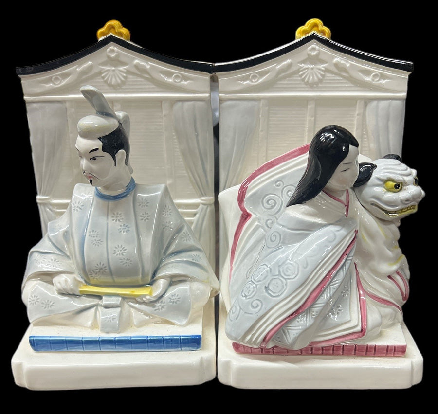 Bookends Antique Taste Setter Sigma Vintage Handpainted Made in Japan Set of 2