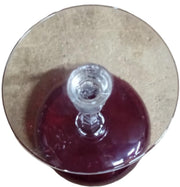 Ruby Red Champagne Wine Glass Antique Clear Stem Base Vintage Set of 7