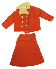 Barbie Orange Velvet Skirt & Jacket Doll Outfit Doll Clothing Vintage