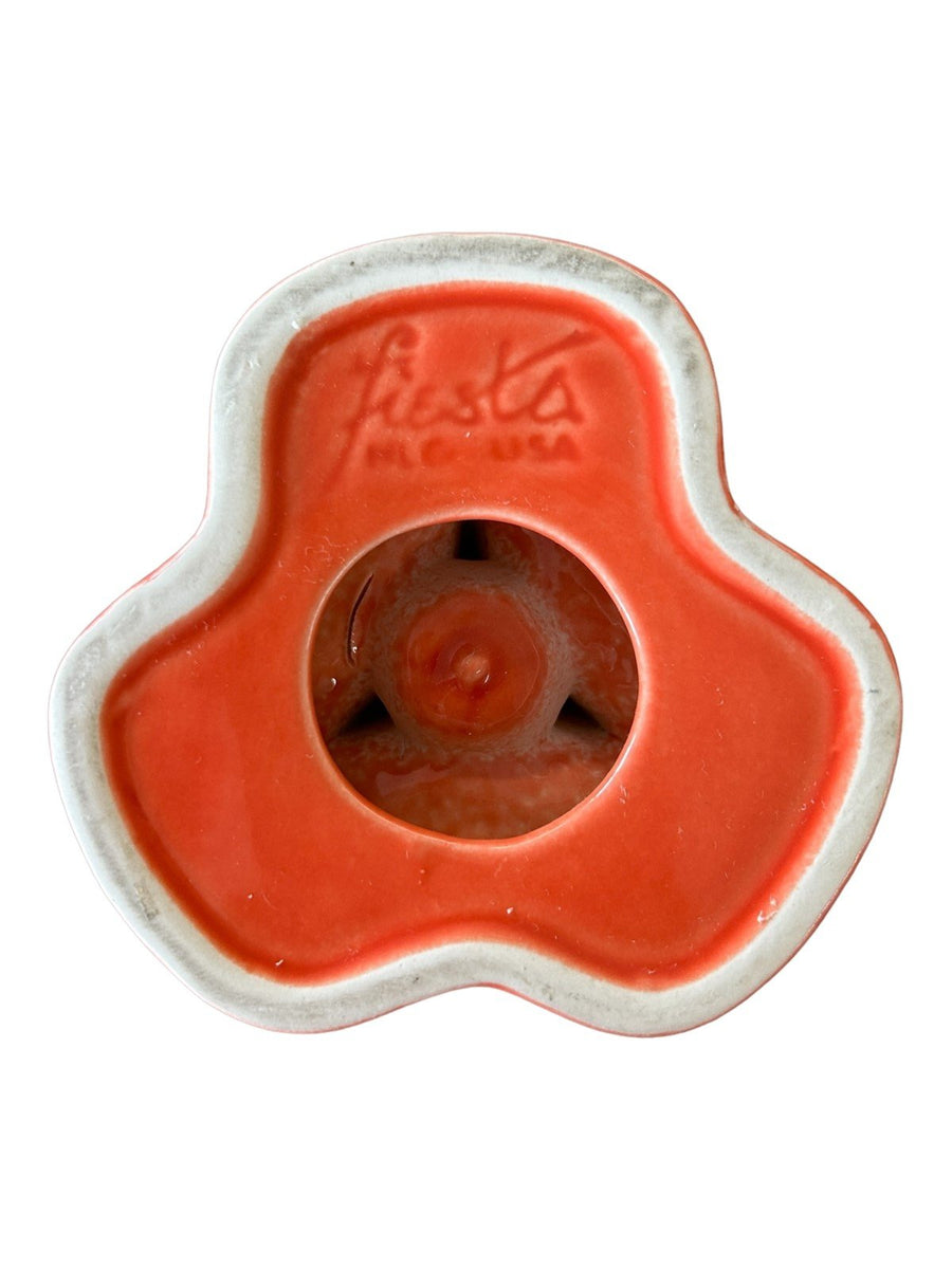 Fiesta - Persimmon Orange Tripod Pyramid Candleholder No Box Homer Laughlin HLC