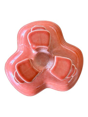 Fiesta - Persimmon Orange Tripod Pyramid Candleholder No Box Homer Laughlin HLC