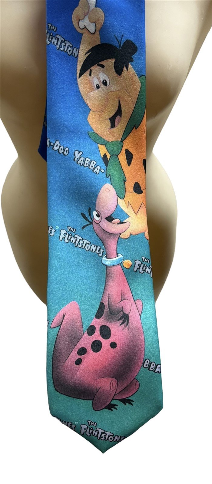 Flintstones Tie 1994 Ralph Marlin & Co Fred and Dino Polyester Necktie Accessory