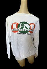 University of Miami Hurricanes Sweatshirt Vintage College Apparel Florida