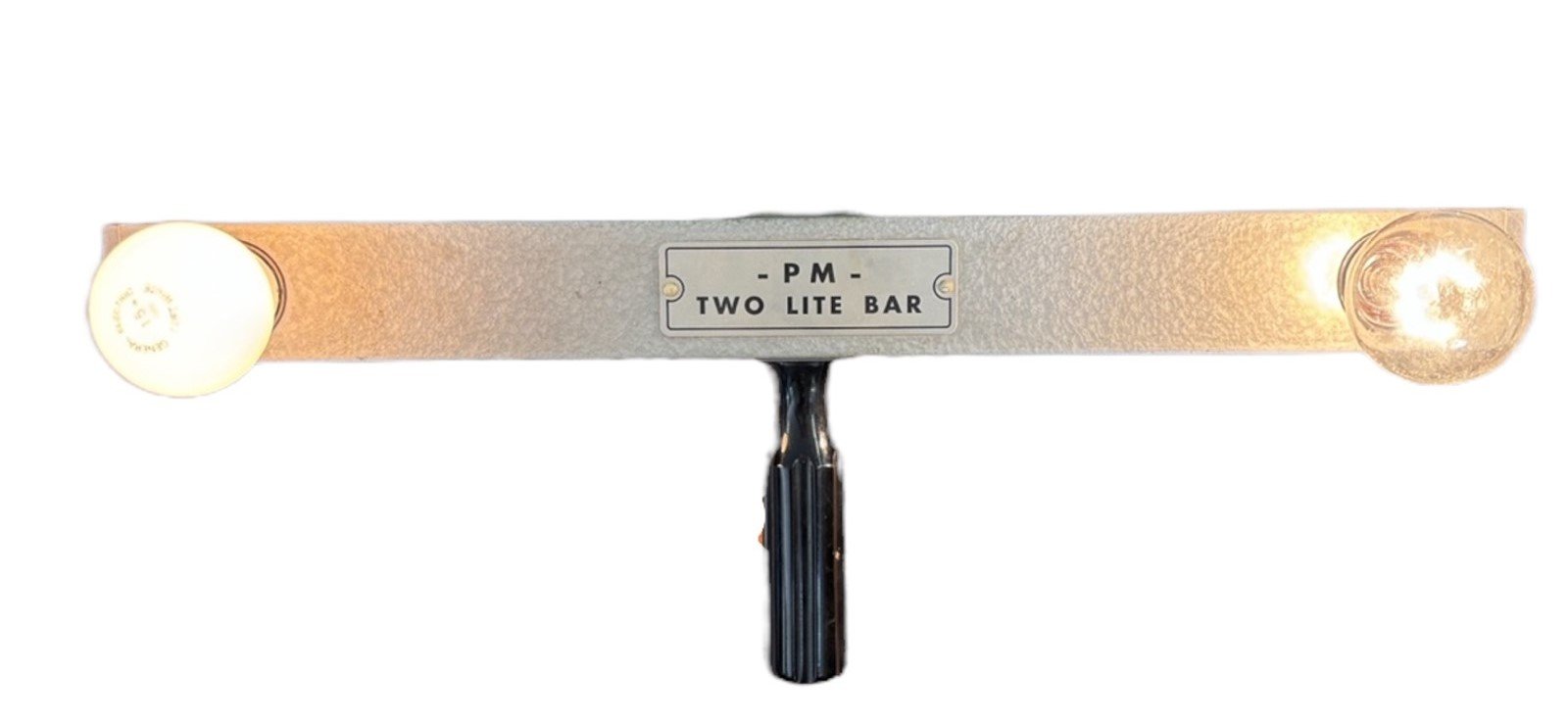 PM Two Lite Bar Vintage AS IS Handled Two Bulb Light with Plug