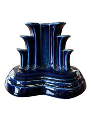 Fiesta - Cobalt Blue Tripod Pyramid Candleholder No Box Homer Laughlin Ceramic