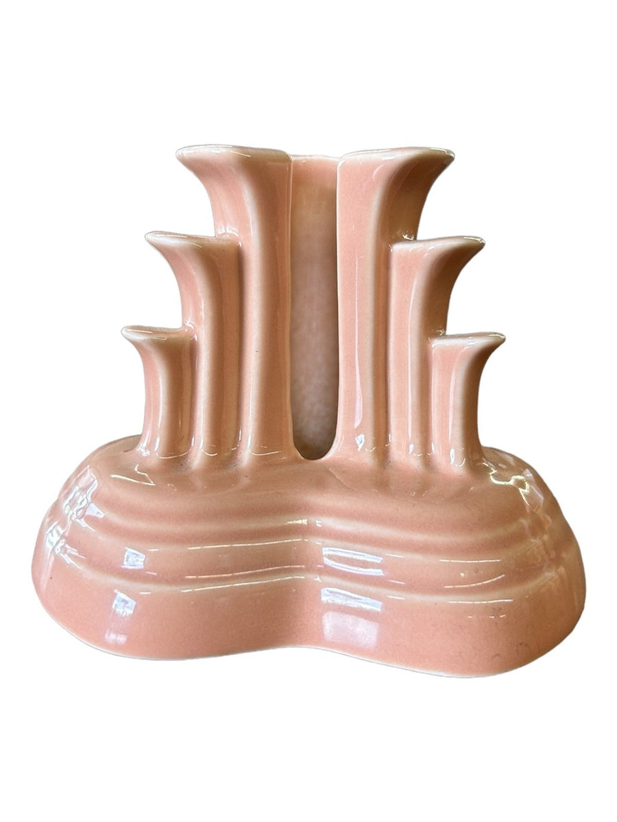 Fiesta - Apricot Peach Tripod Pyramid Candleholder No Box Homer Laughlin Decor