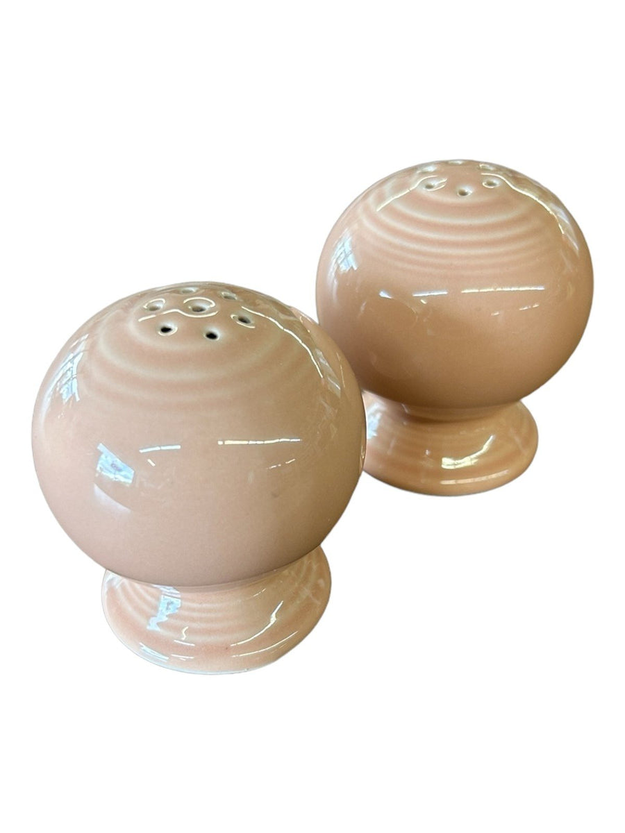 Fiesta - Apricot Peach Ball Salt and Pepper Set Shakers Ceramic Homer Laughlin