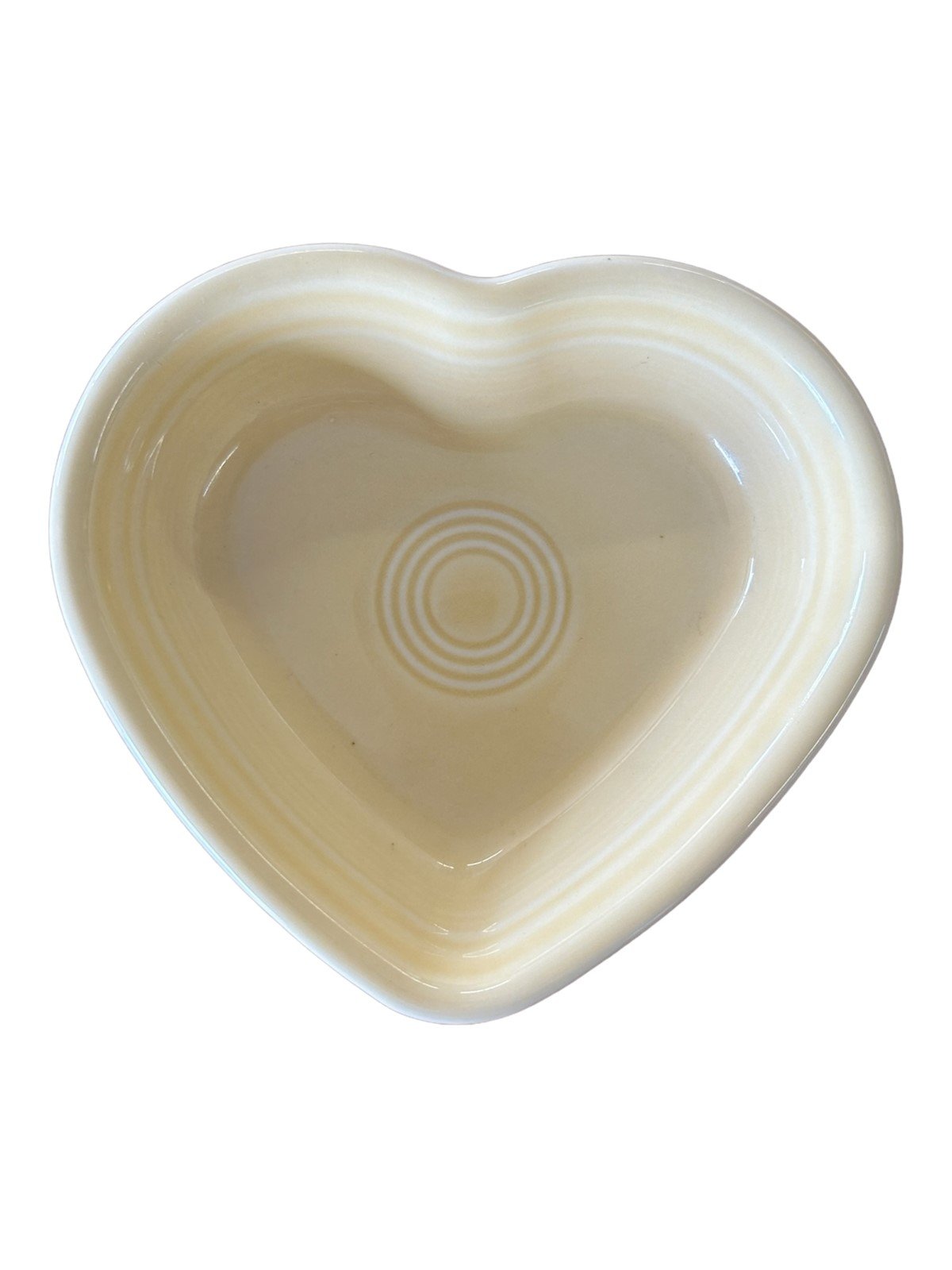 Fiesta - Ivory Cream Off-White Small Heart Bowl Homer Laughlin Ceramic Dish HLC