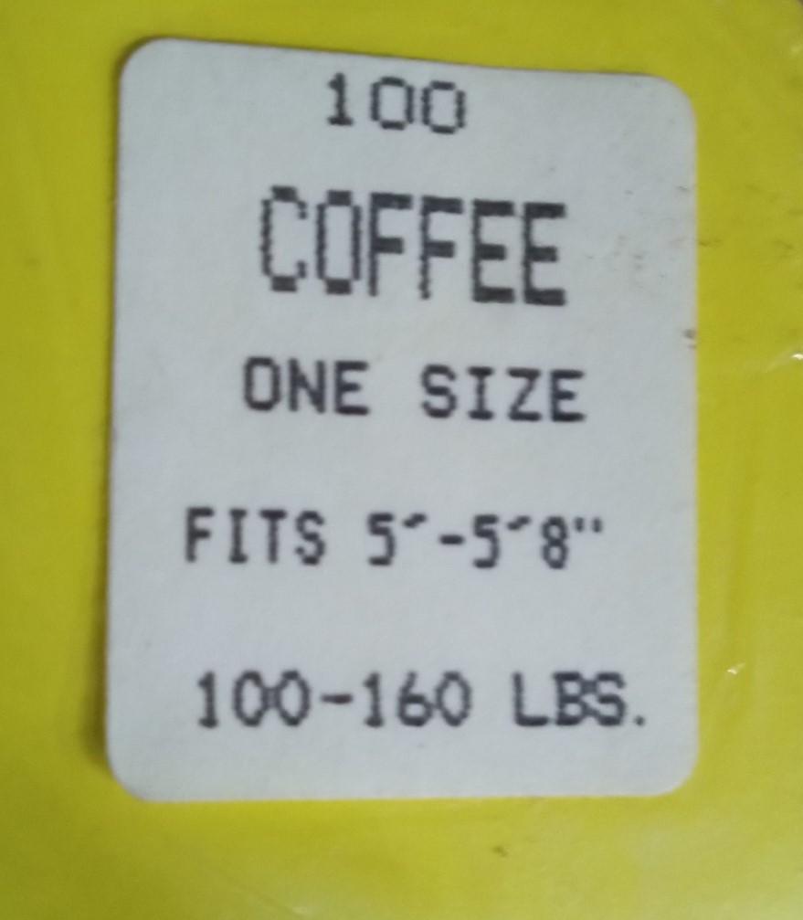 Stretch Panty Hose Coffee One Size Fits 5' to 5'8" 100-160 Lbs. Vintage